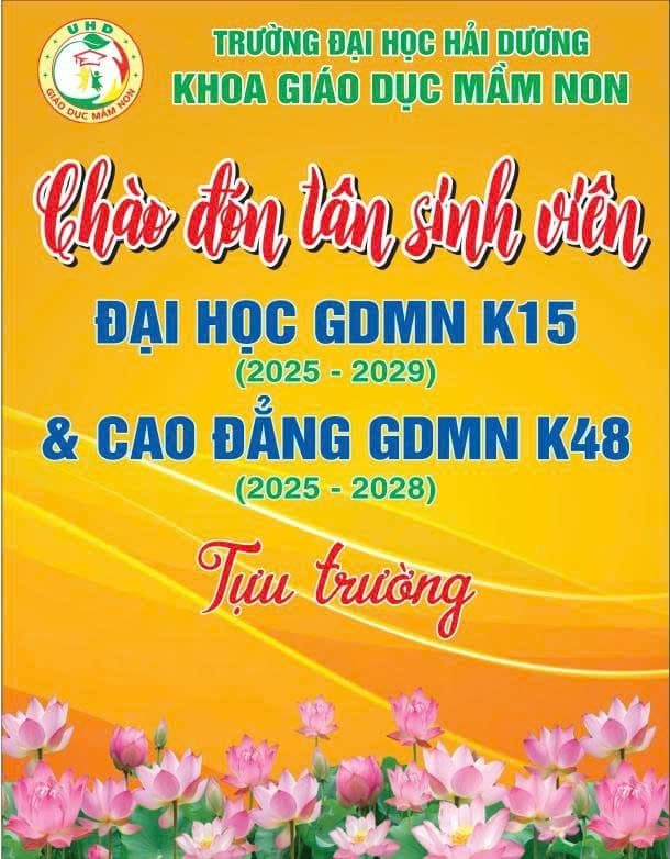 Niềm vui chào đón tân sinh viên ĐHMNK15 và CĐMNK48  của Khoa Giáo dục Mầm non, Trường Đại học Hải Dương