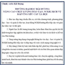 Chính sách chất lượng